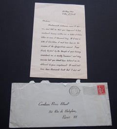 Vintage Autograph Letter by Glenway Wescott - 1933