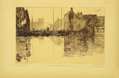 Paesaggio - Litografia originale di Albert Baertsoen - 1892