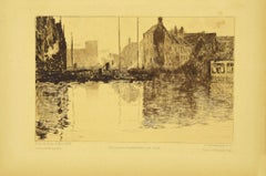 Paysage - Lithographie originale d'Albert Baertsoen - 1892