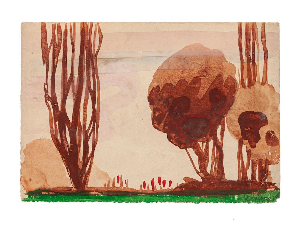 Landscape -  Drawing by Jean-Raymond Delpech - Mid-20th century