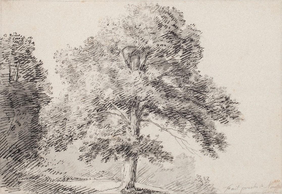 Jan Peeter Verdussen Landscape Print - Landscape - Pencil and Ink on Paper by J. P. Verdussen - 18th Century