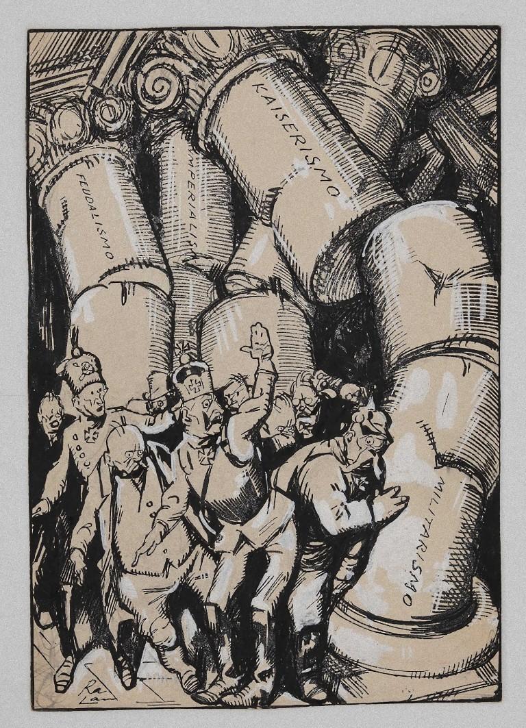 Copertina de "L'Asino - Disegno originale di G. Galantara - Inizio XX secolo
