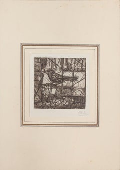 The Bird - Original Etching by Miguel Angel Ibarz - Mid-20th Century