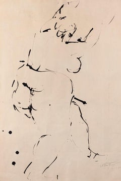 Nude - Original-Bleistiftzeichnung von Anton Russev - Ende des 20. Jahrhunderts