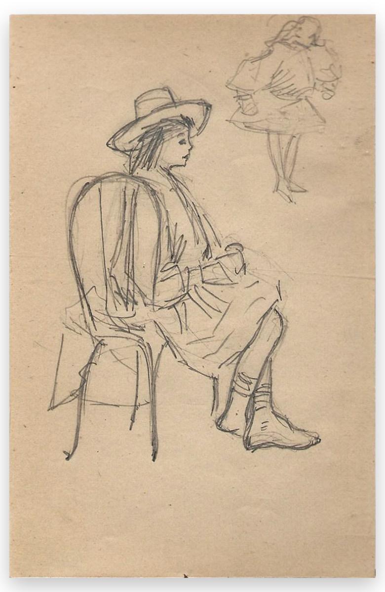 Man with Seated Hat is an original pencil drawing realized by George Auriol in 1890s.

Unsigned. Stamp on the back by G. Auriol.

Good conditions.

George Auriol, born Jean-Georges Huyot (26 April 1863, Beauvais (Oise) – February 1938, Paris), was a