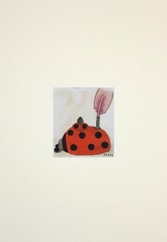 Pen Holder in Porcelain  - Original China Ink and Watercolor Drawing  - 1890s