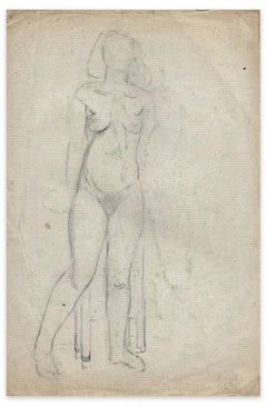 Same Woman Standing - Original Drawing by G.-H. Tribout - Early 20th Century