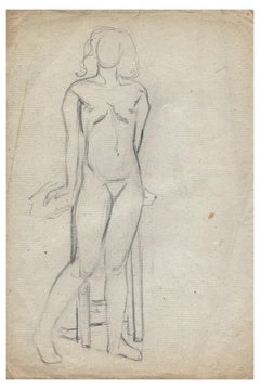 La même femme debout - Dessin original de G.-H. Tribout - Début du 20e siècle