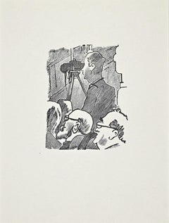 Vintage The Projection -  Woodcut by Ernesto Romagnoli - 1963