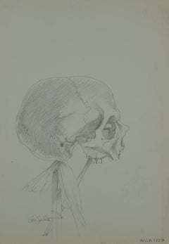 The Skull - Original Original Drawing on Paper - 1976