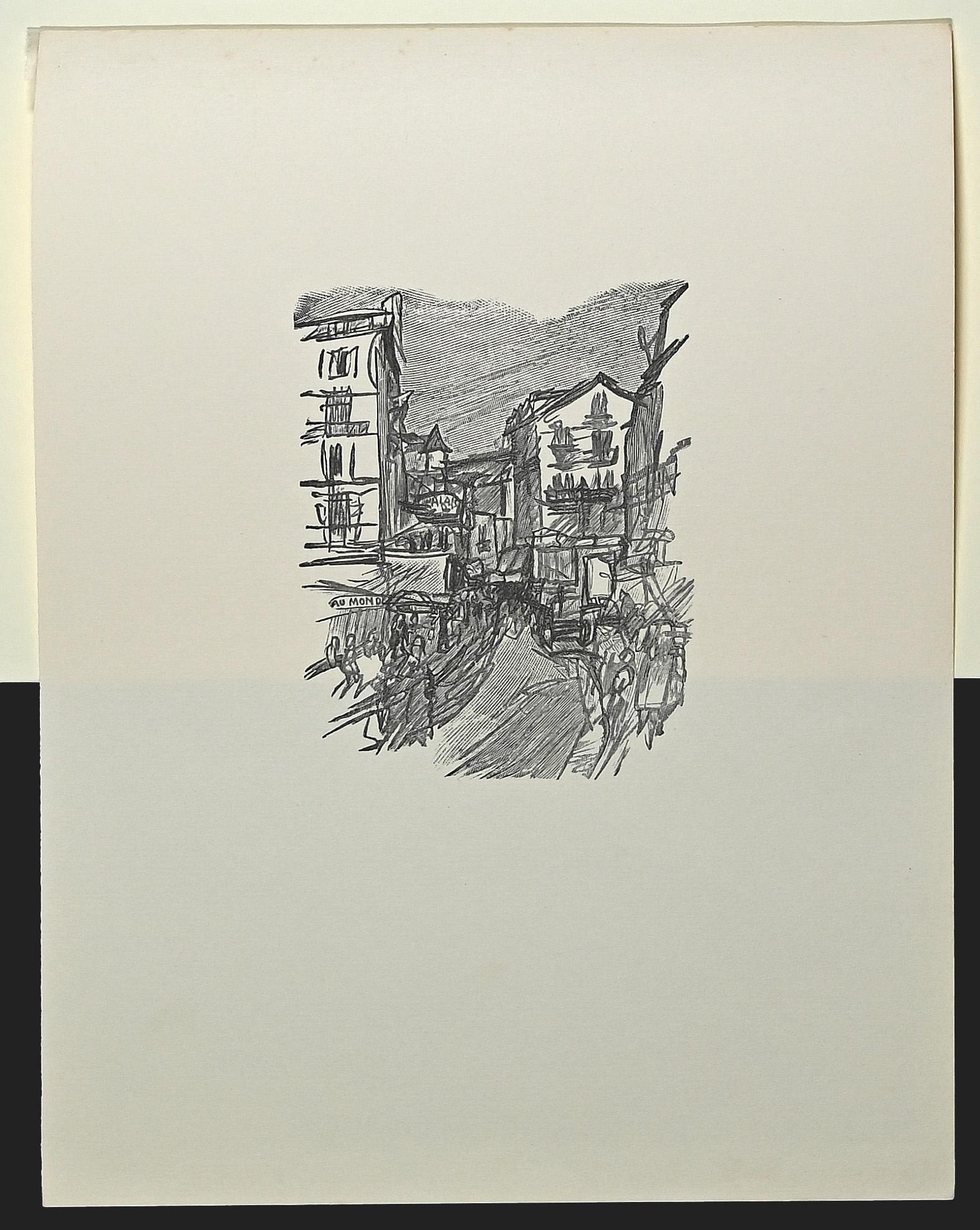 Colle di Val d'Elsa - Xilografia di Ernesto Romagnoli - 1963