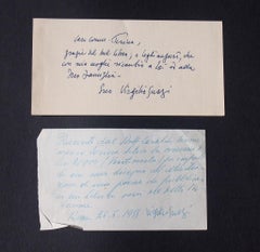 Autographes de Virgilio Guzzi - Lot de 2 - 1955