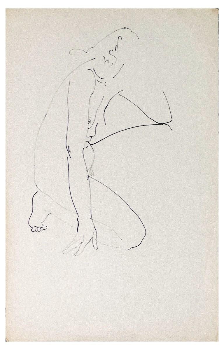 Nude of Woman lying with her arms in frontt is an original artwork realized by Louis Touchagues (1893 - 1974).

Original ink drawing sketch signed in pencil on the side at the top right.

This artwork represents a Nude of a woman lying with her arms
