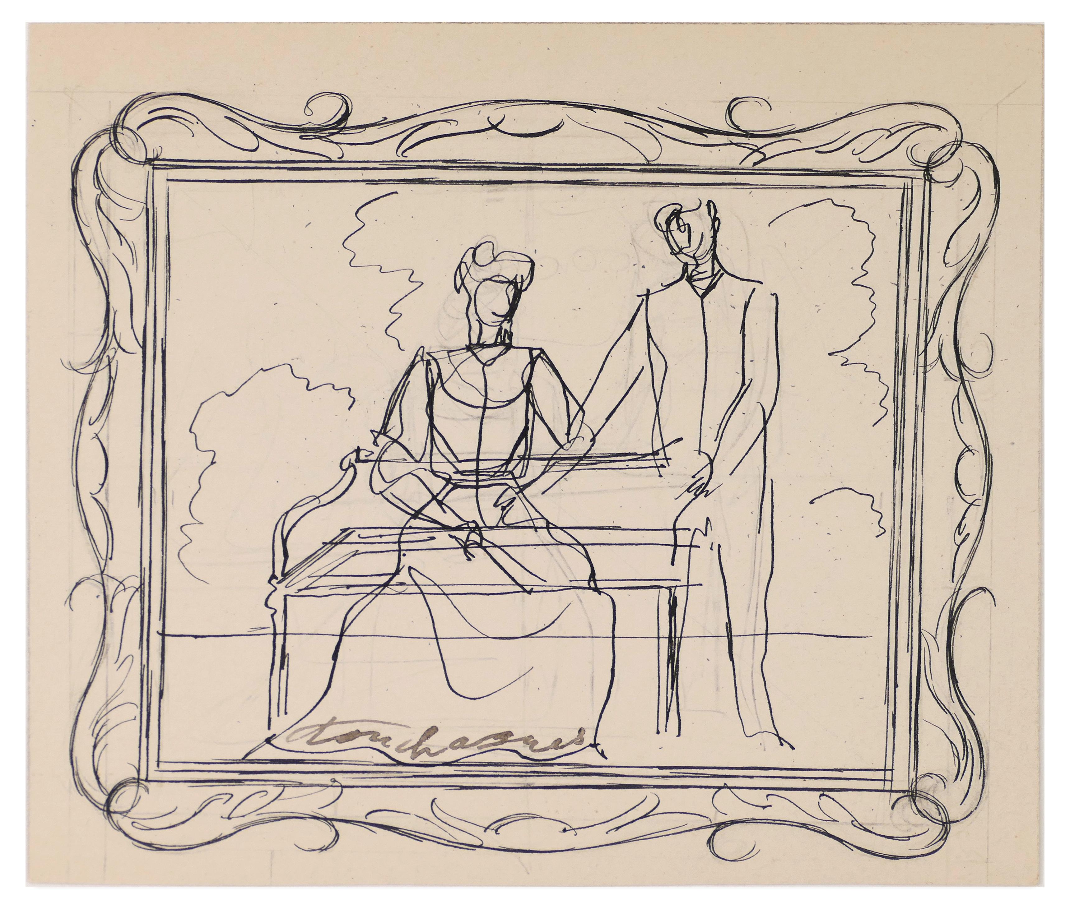 Decor in Frame ist ein Originalkunstwerk von Louis Touchagues (1893 - 1974).

Original-Tuschezeichnung auf Papier geklebt  auf Karton.

Handsigniert.

Guter Zustand, gute kosmetische Abnutzung.

Louis Touchagues (1893 - 1974) 1923 in Paris