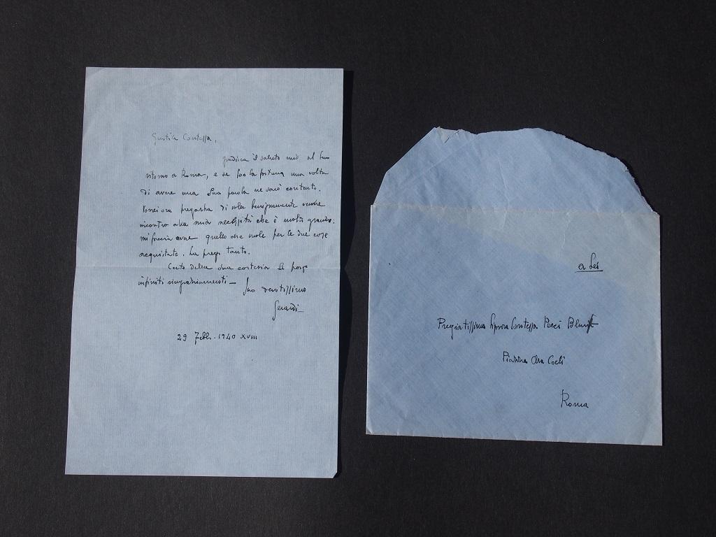 Alberto Gerardi - Greeting Letter by A. Gerardi - 1940 For Sale at 1stDibs