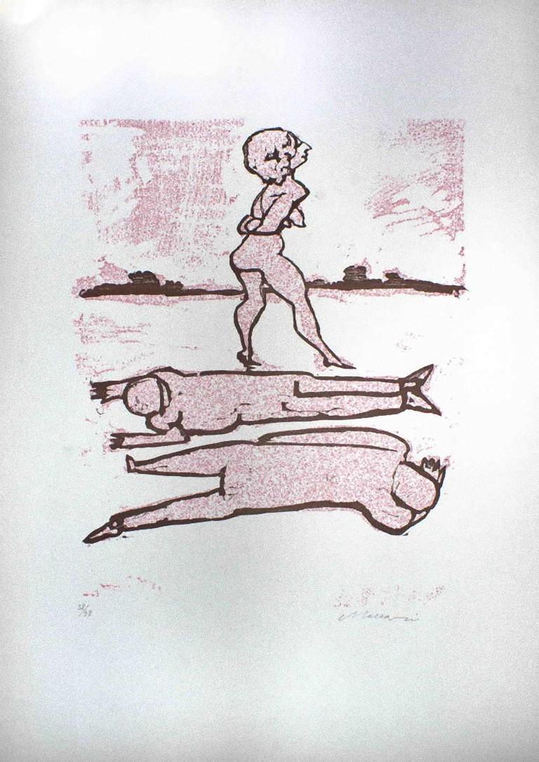  Mino Maccari Nude - The Killing Charme - Woodcut Print - Mid-20th Century