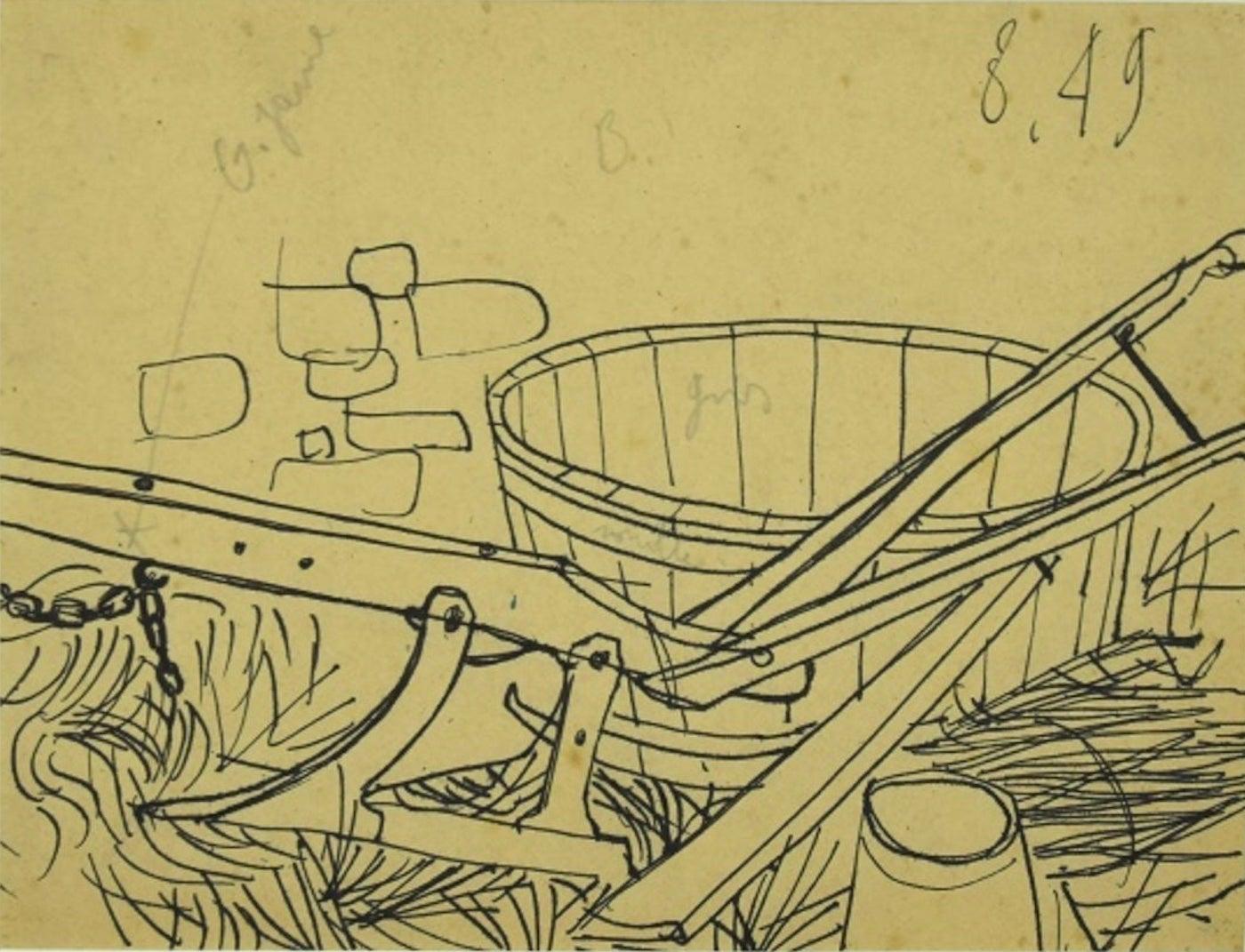 The Plough - Original Pen Drawing - Mid-20th Century