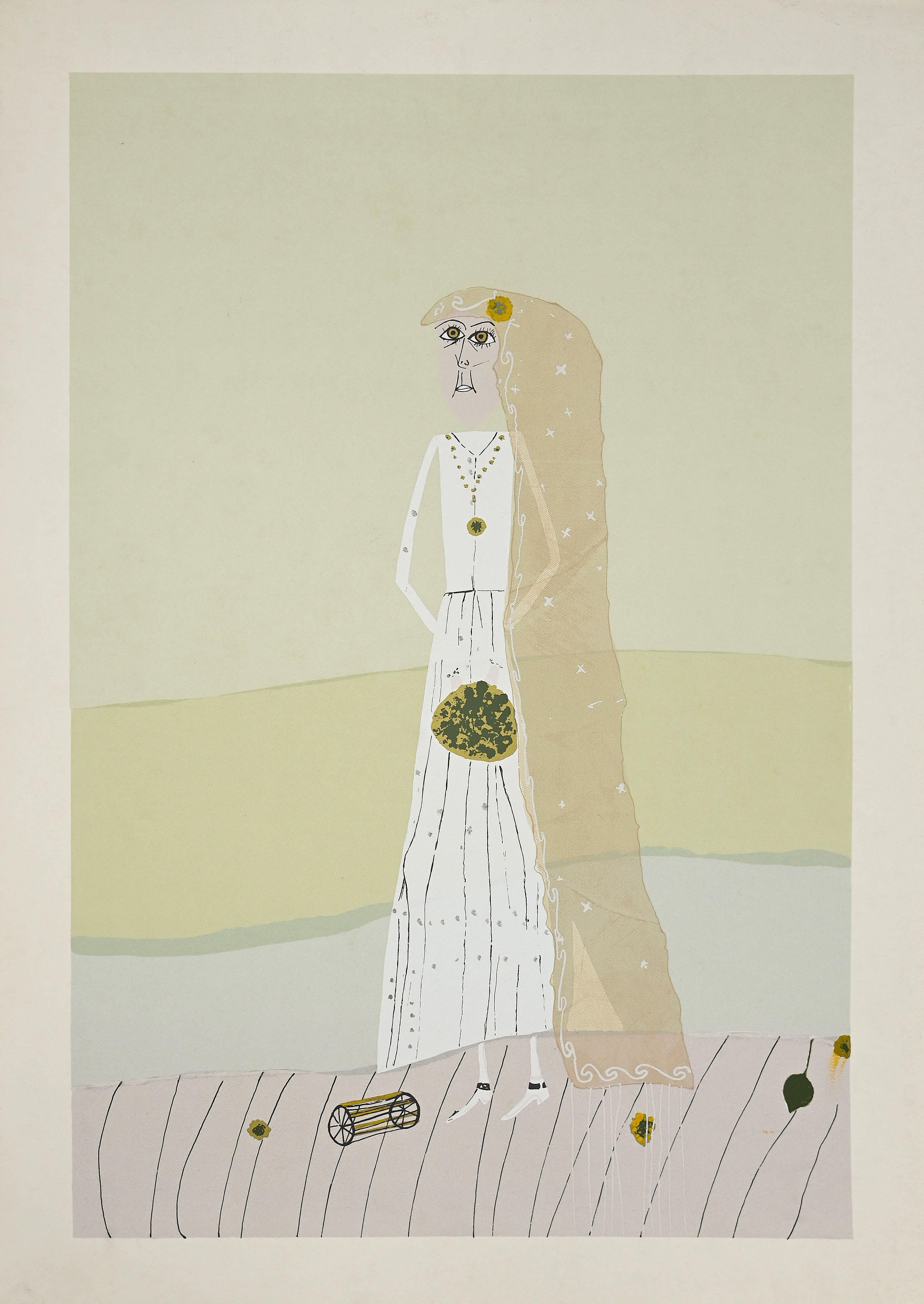 The Bride - Lithograph on Paper by Gabrijel Stupika - Late 20th Century