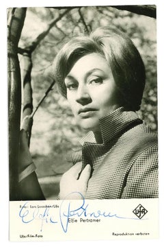 Portrait of Elfie Pertramer - Original b/w Postcard - 1960s