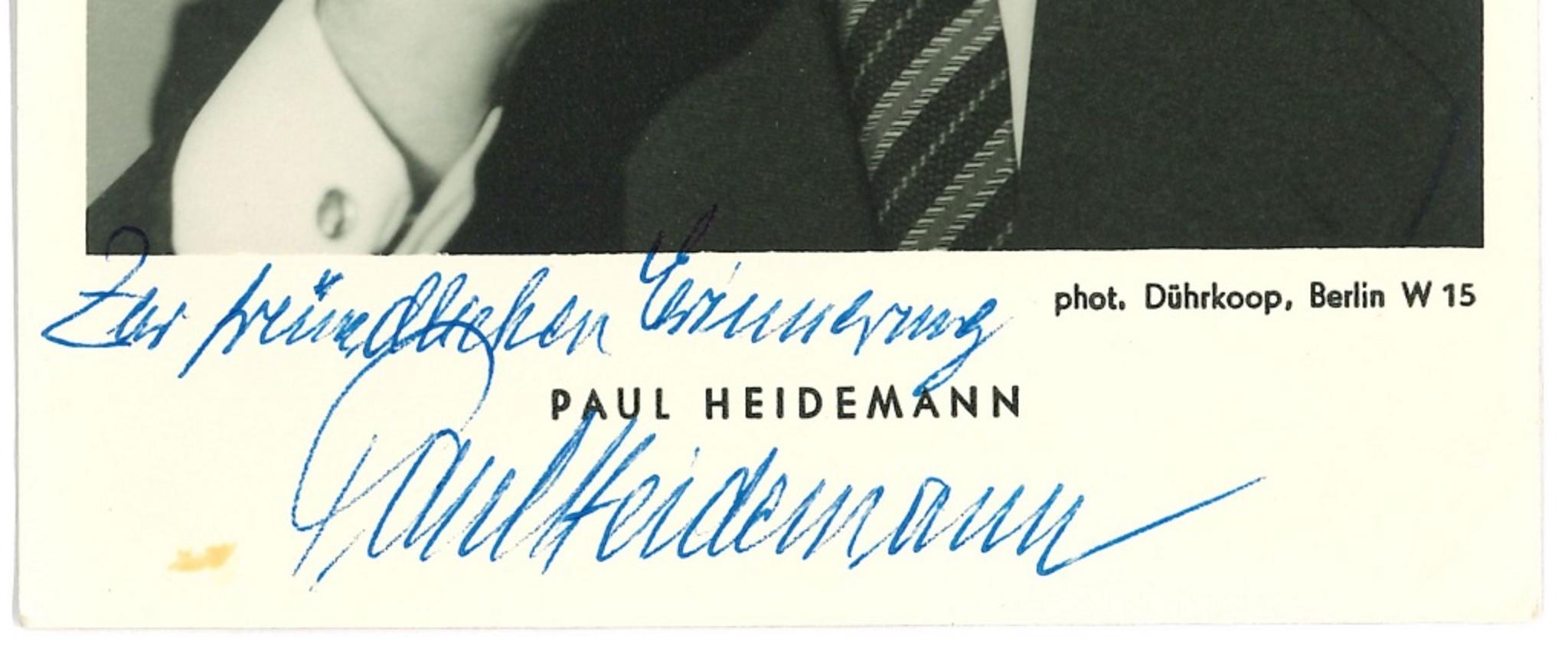 Portrait of Paul Heidemann with Signature- 1960 - Art by Unknown