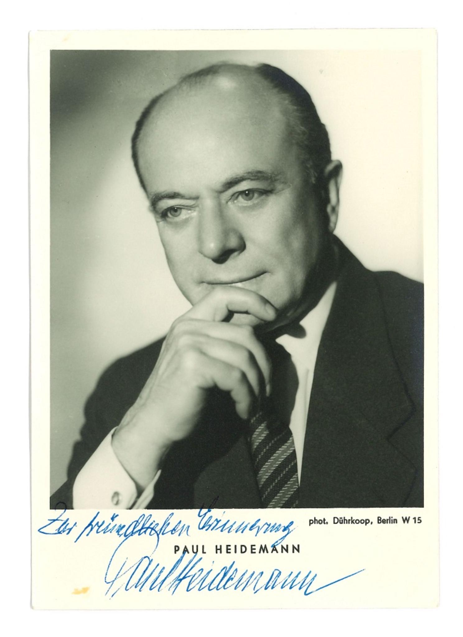 Portrait de Paul Heidemann avec signature - 1960