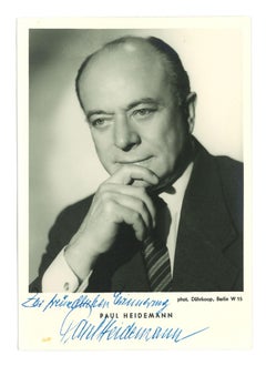 Vintage Portrait of Paul Heidemann with Signature- 1960