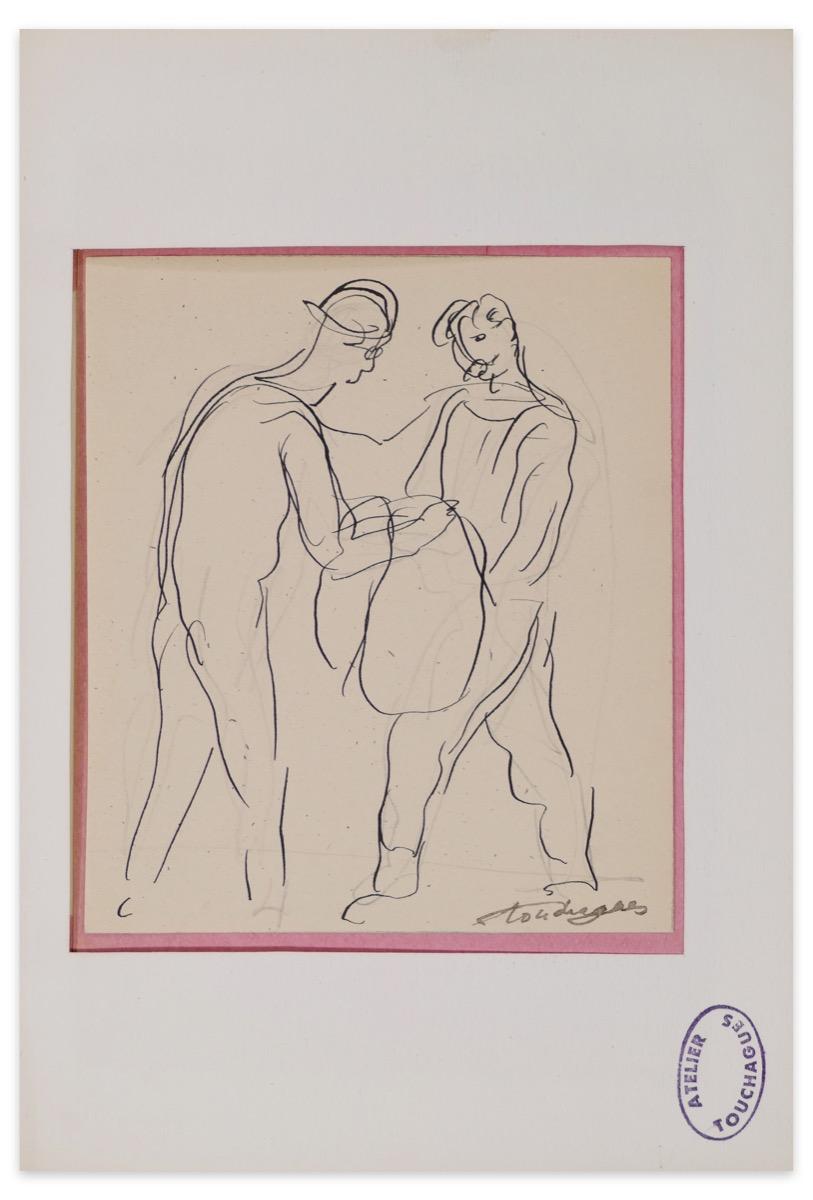 Figures is an artwork realized by Louis Touchagues (1893 - 1974).

Original ink drawing on paper, signed plus stamp from the Touchagues workshop.

Good conditions, good cosmetic wear.

Louis Touchagues (1893 - 1974) Arriving in Paris in 1923,