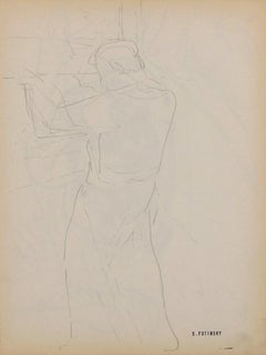 Figure - Original Pencil by Serge Fontinsky - Mid-20th Century