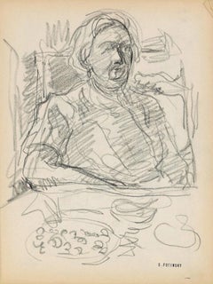 Sketch - Crayon original de Serge Fontinsky - Milieu du XXe siècle