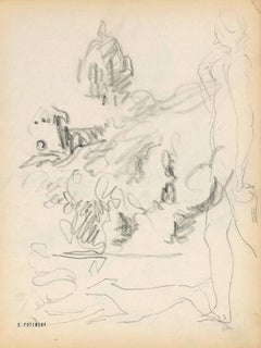 Sketch - Original Pencil by Serge Fontinsky - Mid-20th Century