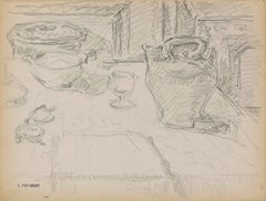 Still Life - Original Pencil Drawing by Serge Fontinsky - Mid-20th Century