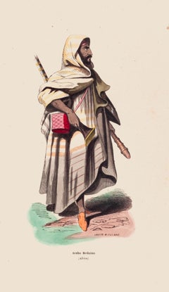 Arab Man - Lithographie originale de Lacoste Jean Luis - 1854