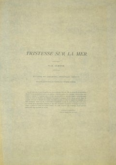 Sadness on the sea - Original Lithograph by R. André Ulmann - 1898