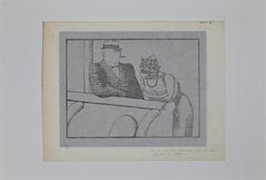 The Conversation - Woodcut by Hermann-Paul - 1920s