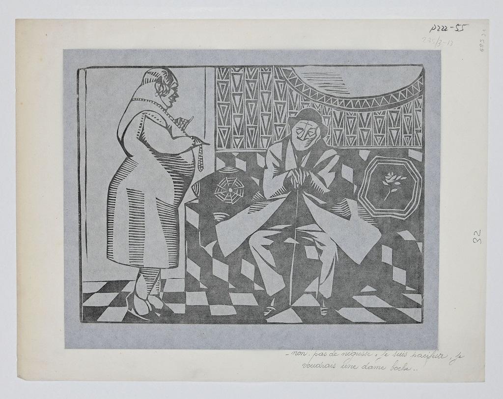 The Wait - Woodcut Print by Hermann-Paul - 1925 For Sale 1