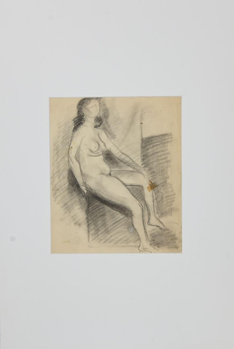 Unknown Figurative Art - Nude of woman - Original Pencil Drawing - 19th Century