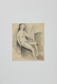 Nude of woman - Original Pencil Drawing - 19th Century