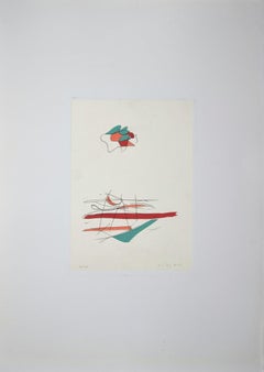 Abstract Composition - Original Lithograph by Giulio Turcato - 1970s