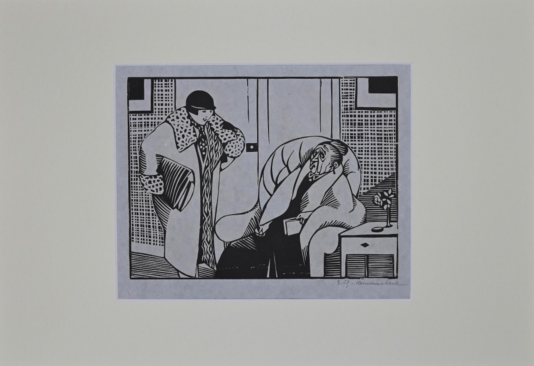 The Old Woman is an original Modern artwork realized by Hermann-Paul (Paris,1864 – 1940).

Original woodcut print on paper. 

Hand-signed in pencil on the lower right corner.

Passepartout is included; dimensions: 34 x 49 cm.

Mint