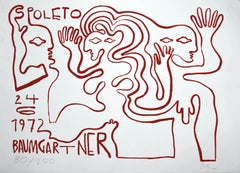 Vintage Spoleto Film Festival - Original Screen Print by Fritz Baumgartner - 1972