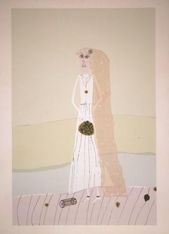 The Bride - Original Lithograph by Gabrijel Stupika - 1983