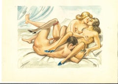 Erotic Scene - Original Watercolor - 1940
