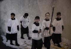 Ragazzi dell'altare - Pittura ad olio di Roberto De Francisci - 2013