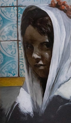 Femme de Sciacca - Peinture à l'huile de Roberto De Francisci - 2010
