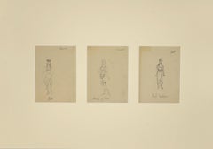 Sketches for Theatrical Costumes - Original Pencil Drawing - 1880