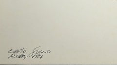 Crouched Nude - China Ink Drawing by E. Greco - 1974