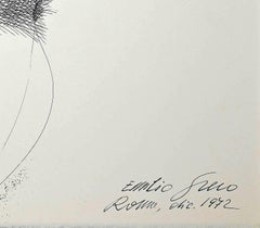 Nude from the Back - China Ink Drawing by E. Greco - 1972