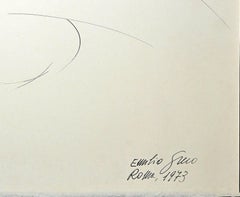 Nude of Woman - China Ink Drawing by E. Greco - 1973
