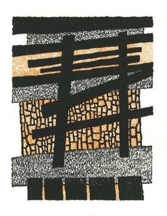 Composition - gravure sur bois de Luigi Spacal - années 1970