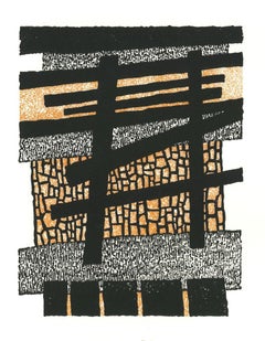 Vintage Composition - Woodcut by Luigi Spacal - 1970s